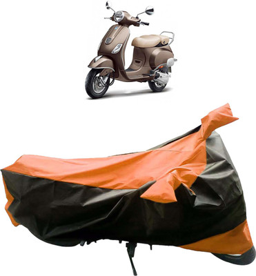 InayaAutoMotive Two Wheeler Cover for Piaggio(Vespa VXL, Black, Orange)