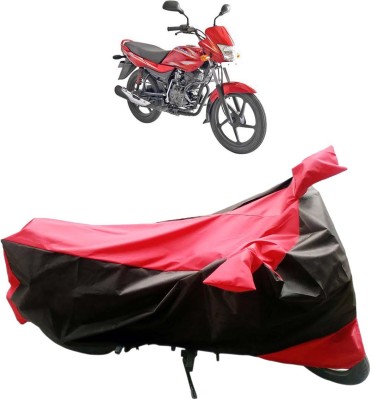 InayaAutoMotive Two Wheeler Cover for Bajaj(Platina 100 DTS-i, Black, Red)