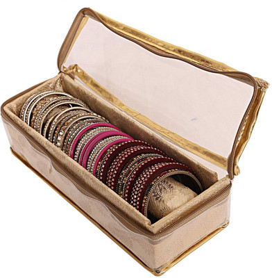 

Lifex Brocade Single Rode Cloth Bangle Box Makeup Vanity Box(Gold)