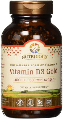 

NutriGold Vitamin D3 Gold 1000 IU -- 360 Mini Softgels(360 No)