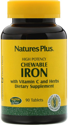 

Natures Plus Chewable Iron W/ Vit C, 90 chewable tablets(90 No)