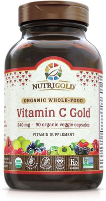 

NutriGold Organic Whole-Food Vitamin C Gold' -- 240 mg - 90 Organic Veggie Capsules(90 No)
