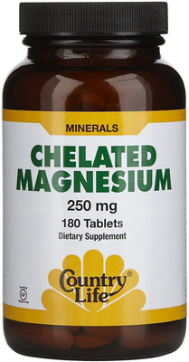 

Country Life Chelated Magnesium -- 250 mg - 180 Tablets(180 No)