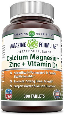 

Amazing Nutrition Calcium Magnesium Zinc + Vitamin D3 300 Tablets(300 No)