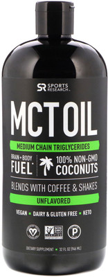 

Sports Research MCT Oil Unflavored 32 fl oz (946 ml)(946 ml)