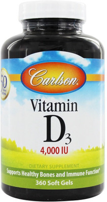 

Carlson Labs Vitamin D3 -- 4000 IU - 360 Softgels(360 No)