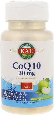 

KAL CoQ10 Green Apple 30 mg 90 Micro Tablets(90 No)