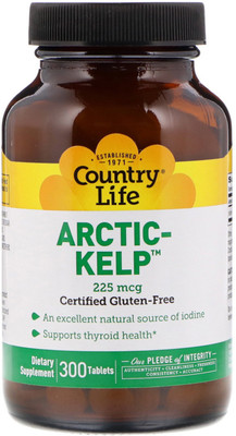 

Country Life Arctic-Kelp -- 225 mcg - 300 Tablets(300 No)