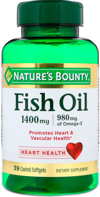 

Nature's Bounty Odor-Less Fish Oil Triple Strength 1400 mg 39 Coated Softgels(39 No)