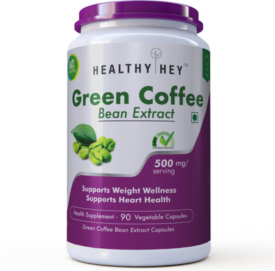 HealthyHey Nutrition Green Coffee Bean Extract With Antioxidants, 50% Chlorogenic Acid 500 Mg -90 Count(500 mg)