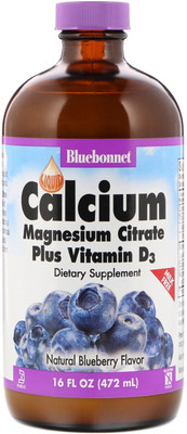 

Bluebonnet Liquid Calcium Magnesium Citrate Plus Vitamin D3 Natural Blueberry -- 16 fl oz(472 ml)