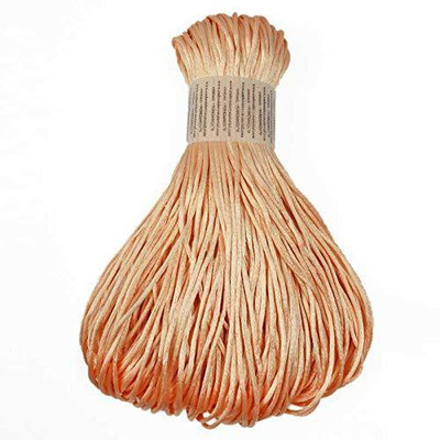 

Embroiderymaterial Peach Satin Cord/Malai Dori/Doodi Dori for Craft & Jewellery Making Purpose (100 Meter)