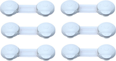 

BabySafeHouse Baby Safety Cabinet Latch with strong tape (6 piece) Safety Lock for fridge, toilet, sliding gate, drawers & appliances (Piggy Shape)(White)