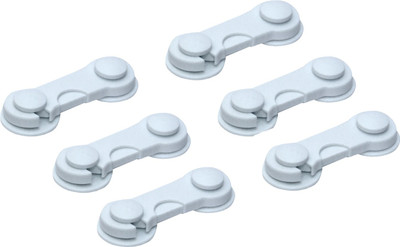 

BabySafeHouse Cabinet Latch/Lock (6 piece) for Baby Infant Safety (White Color) for drawer, appliances, refrigerator with strong adhesive(White)