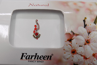 Farheen FRN NATURAL BINDI 2 FORHEAD Red Bindis(INDIAN FANCY BINDI)