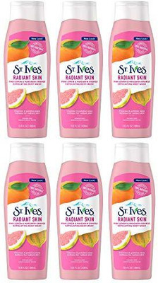 

St. Ives Radiant Skin Body Wash, Pink Lemon and Mandarin Orange, 13.5 Ounce (Pack of 6)(383 g, Pack of 6)