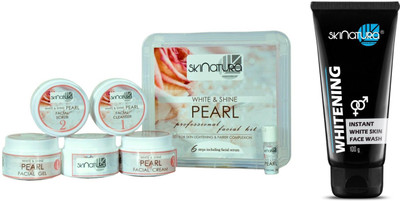 

Skinatura White & Shine Pearl Professional Facial Kit (310 g) & Instant Whitening Face Wash with Cool Menthol Face Wash (100 g)(Set of 7)