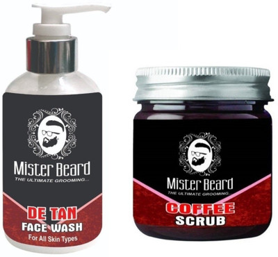

MISTER BEARD De Tan Face Wash 200ml WITH Coffee Scrub 100gm(Set of 2)