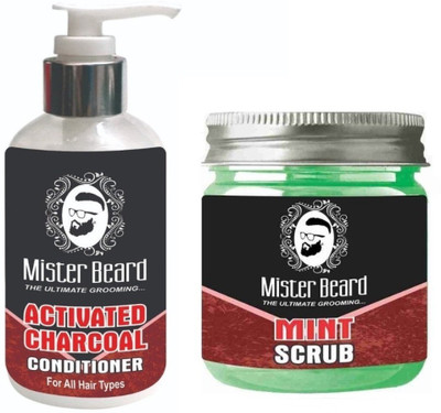

MISTER BEARD Charcoal Conditioner 200ml WITH Mint Scrub 100gm(Set of 2)