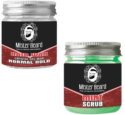 

MISTER BEARD Hair Wax Normal Hold 100gm WITH Mint Scrub 100gm(Set of 2)