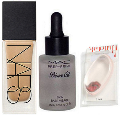 

Eska Silicon Puff, Nars Foundation,Mac Prep+Prime Primer oil(Set of 3)