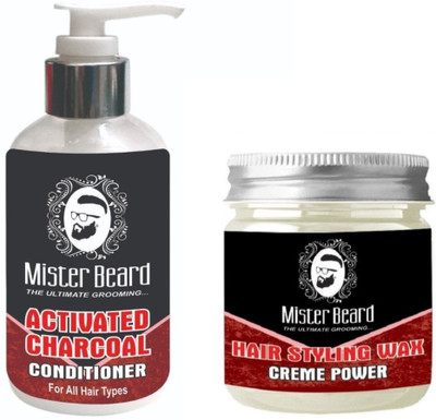 

MISTER BEARD Charcoal Conditioner 200ml WITH Hair Styling Wax 100gm(Set of 2)