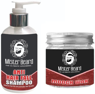 

MISTER BEARD Anti Hair Fall Shampoo 200ml WITH Mooch Wax 100gm(Set of 2)