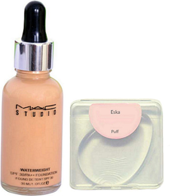 

eska Silicon Puff, Mac Studio Waterweight spf 30 Foundation(Set of 2)