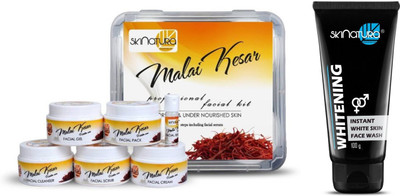 

Skinatura Malai Kesar Professional Facial Kit(310 g)& Instant Whitening Face Wash with Cool Menthol Face Wash (100 g)(Set of 2)