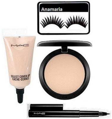 

anamaria Eyelashes & Pen Eyeliner & Select Cover Up Concealer & Studio Fix Compact(Set of 4)