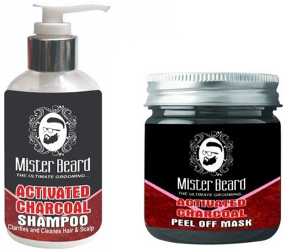 

MISTER BEARD Charcoal Shampoo 200ml WITH Charcoal Peel of Mask 100gm(Set of 2)