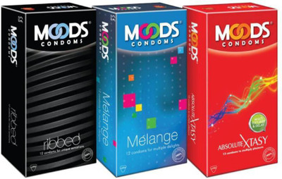 Moods Combo (Ribbed, Melange, Xtasy) Condom(Set of 3, 36S)