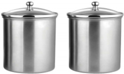 Shri & Sam Steel Grocery Container  - 1000 ml(Pack of 2, Silver)