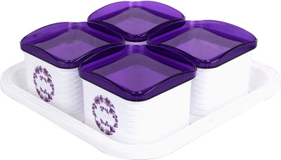 KUBER INDUSTRIES Plastic Grocery Container  - 500 ml(Pack of 4, White)