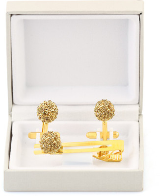 Maruti Tie Metal Cufflink & Tie Pin Set(Gold)