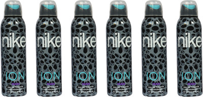 Nike ION Grey (Pack of 6) Body Spray - For Men(1200 ml, Pack of 6)