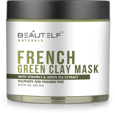 

Beautelf Vitamin E French Green Clay Mask for Shrinking Pores, Blackhead, Fighting Acne and Toning Skin(125 g)
