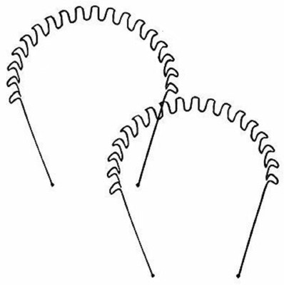 

Manasvini Hair Bands Black Color Metal 2 Zig Zag Girls, Women and Men Use -Combo Set of 2 Hair Band(Black)