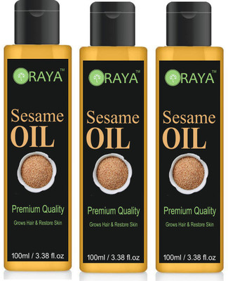 

ORAYA 100% Pure & Natural Sesame Oil For Hair And Skin Oil-(100ml)-Pack of-3-Bottle-(300ml) Hair Oil(300 ml)