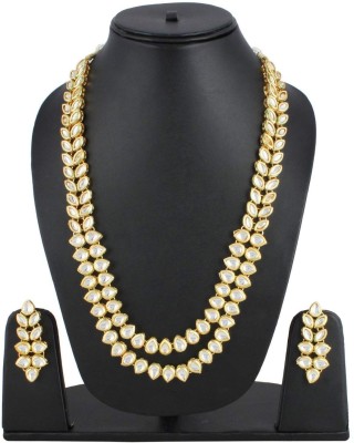 Shining Diva Alloy Gold-plated Gold, White Jewellery Set(Pack of 1)