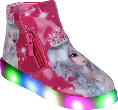

LNG Lifestyle Girls Slip on Casual Boots(Pink