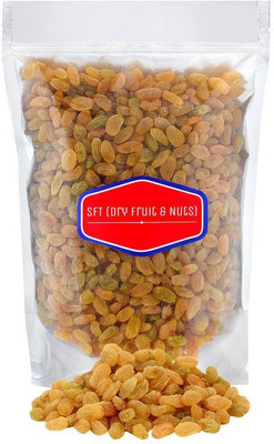SFT Raisins Golden Organic (Kishmish) Seedless, Dry Grapes Raisins(500 g, Pouch)