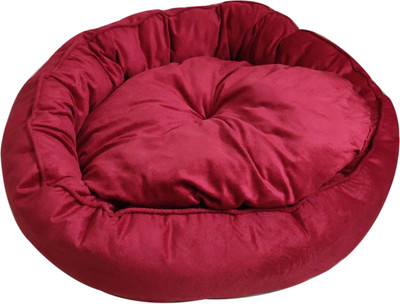 

Hiputee Ultra Soft Reversible Velvet Round Red (Cherry) Dog/Cat Medium M Pet Bed(Red)
