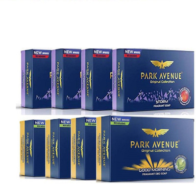 

Park Avenue GOOD MORNING & STORM Fragrant Soap 125g PACK OF 8(1000 g, Pack of 8)