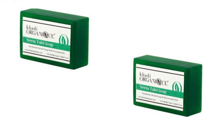 

Khadi ORGANIQUE HANDMADE NEEM-TULSI WITH ESSENTIAL OIL (Pack of 2)(125 g, Pack of 2)