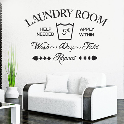 new way decals 10 cm laundry room-clean way design Removable Sticker(Pack of 1)