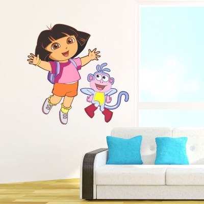 new way decals 10 cm happiest dora and bujji design Removable Sticker(Pack of 1)