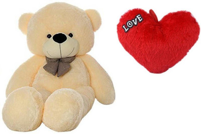 

Samayra Toys Combo Offer Pack of Two Large Cream Teddy Bear 5 feet & Red Heart for Love 40 cm - 152 cm(Cream, Red)
