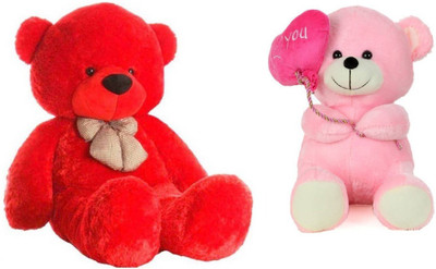 

Samayra Toys Combo Offer pack of Two Red Teddy Bear 5 Feet & Beautiful pink balloons teddy bear with i love you heart 18 cm - 152 cm(Red, Pink), Pink;red