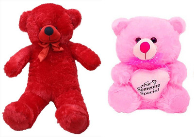 

Samayra Toys Combo Offer Large Red Teddy Bear 5 Feet with Pink teddy bear 40 cm - 150 cm(Red, Pink), Pink;red
